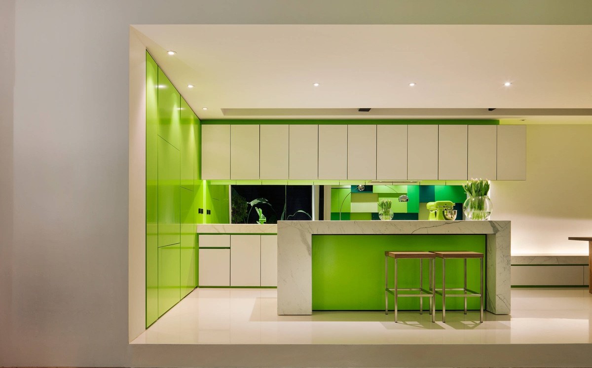 Màu xanh lá đang dần là lựa chọn hàng đầu trong các gian bếp hiện đại
